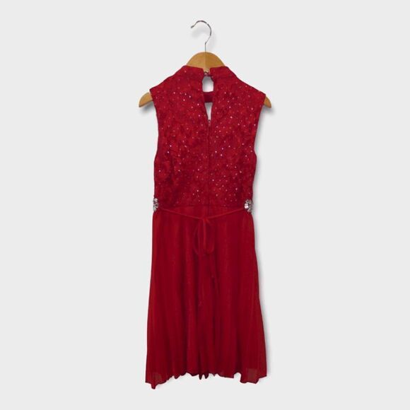 Speechless Red Lace Glitter Formal Dress Girls 7 Holiday | Christmas Sparkle - Picture 2 of 7